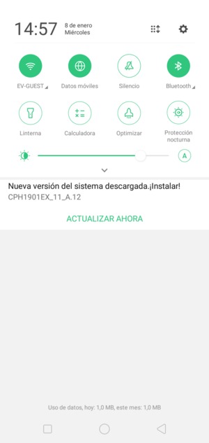 Deslice hacia abajo el menú superior de nuevo