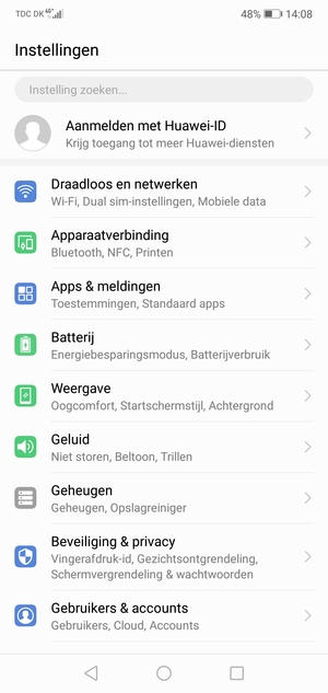 Selecteer Batterij