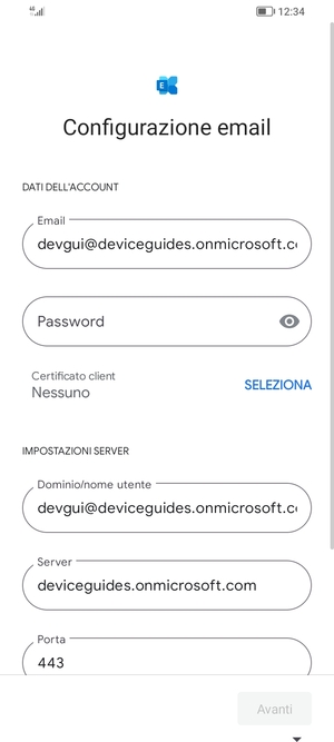 Inserisci la tua password