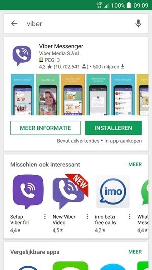Selecteer de app