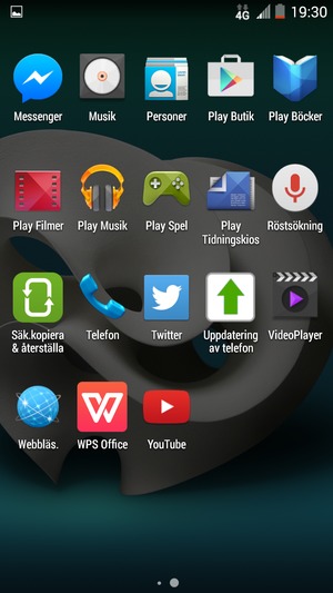 Scrolla till och välj Uppdatering av telefon
