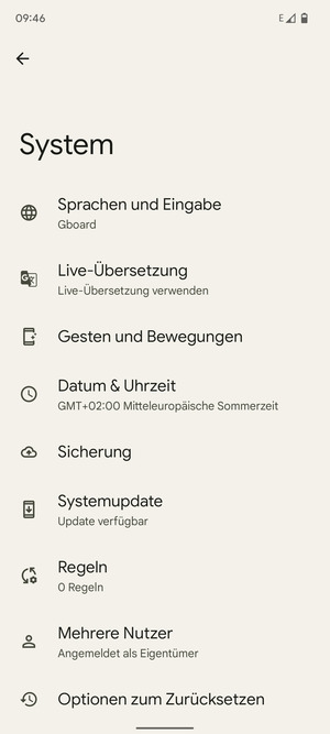 Wählen Sie Systemupdate