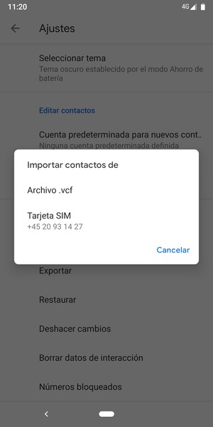 Seleccione Tarjeta SIM