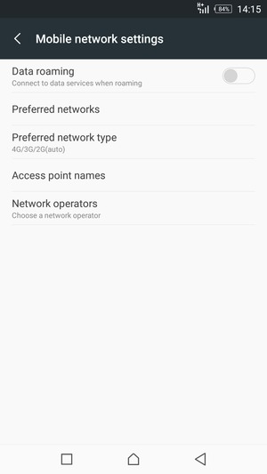 To change network if network problems occur, select Network operators