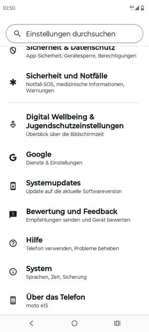 Scrollen Sie und wählen Sie Systemupdates