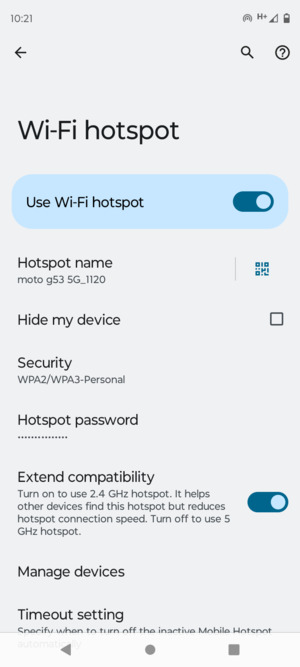 Your phone is now set up for use as a modem