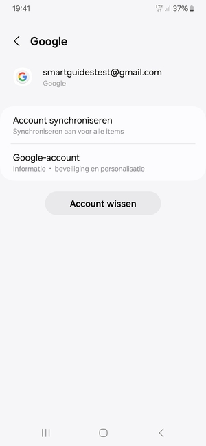 Selecteer Account synchroniseren