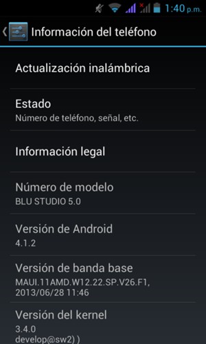 Seleccione Actualización inalámbrica