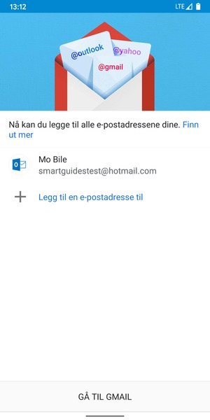 Velg GÅ TIL GMAIL