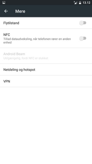 Vælg Netdeling og hotspot