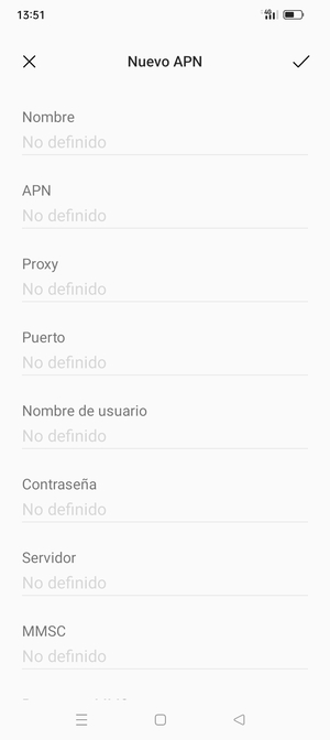Introduzca la información de Internet
