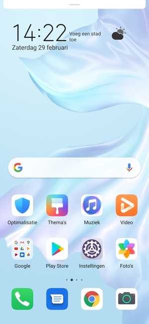 Schuif naar beneden in het bovenste menu
