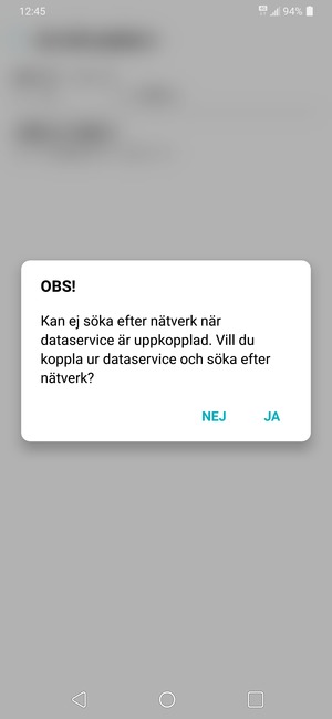 Välj JA