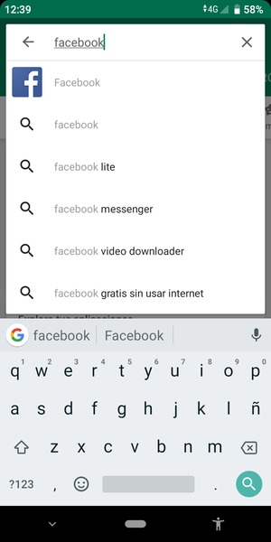Introduzca el nombre de la aplicación y seleccione Buscar