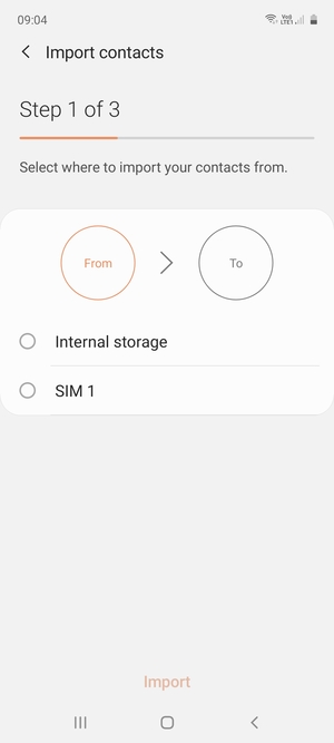 Select SIM 1 or SIM 2