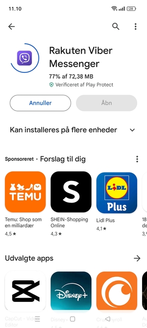 Afvent at installeringen er afsluttet