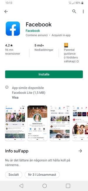 Seleziona Installa