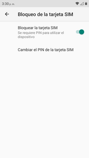 Seleccione Cambiar el PIN de la tarjeta SIM