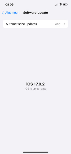 Als uw iPhone up-to-date is, zult u het volgende scherm zien.