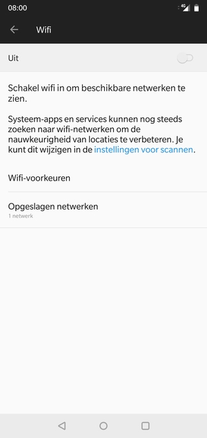 Schakel Wifi in