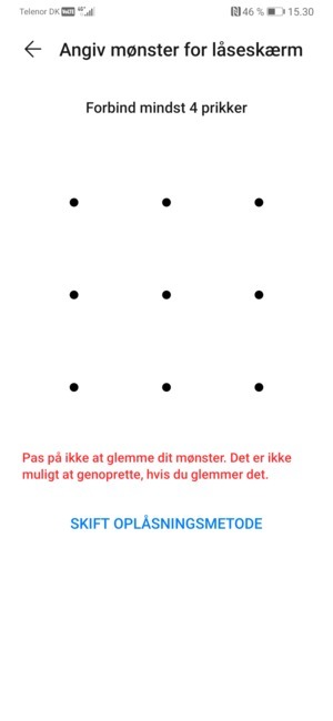 Tegn et oplåsningsmønster
