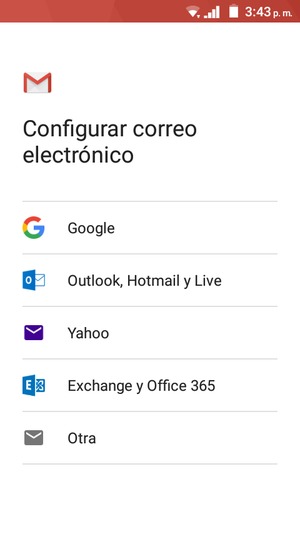 Seleccione Outlook, Hotmail y Live