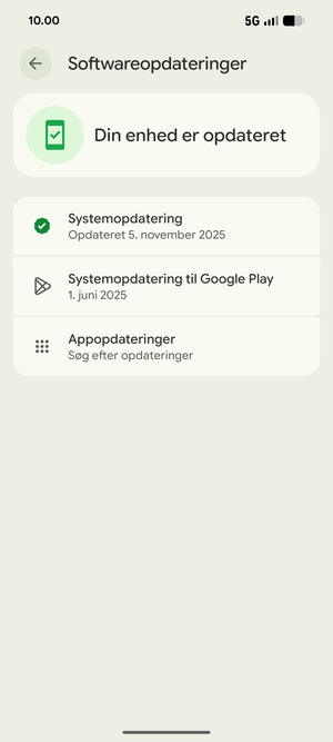 Vælg Systemopdatering