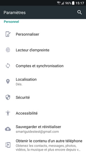 Faites défiler et sélectionnez Sécurité