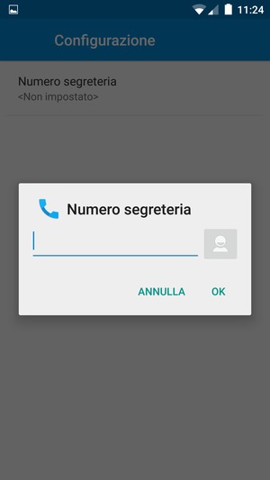Inserisci Numero segreteria e seleziona OK