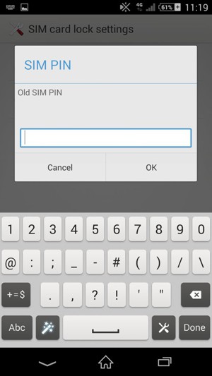 Enter your Old SIM PIN and select OK