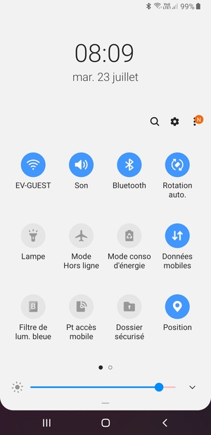 Désactiver Wi-Fi et Bluetooth