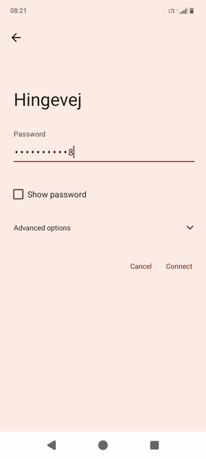 Enter the Wi-Fi password and select Connect