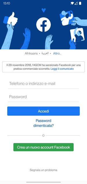 L'app è pronta per l'uso