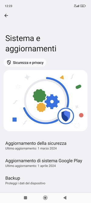 Seleziona Aggiornamento di sistema Google Play