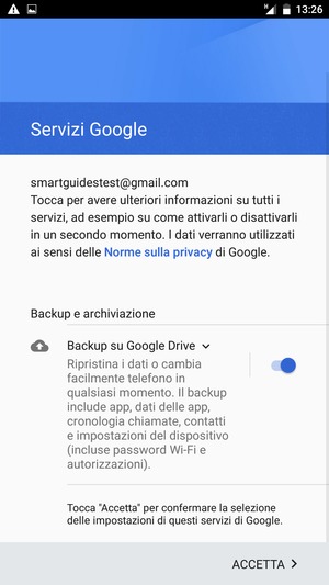 Seleziona ACCETTA