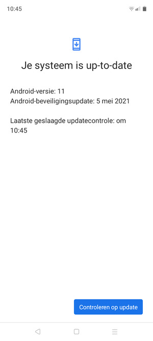 Als uw telefoon up-to-date is, zult u het volgende scherm zien