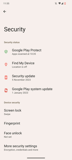 Select Screen lock