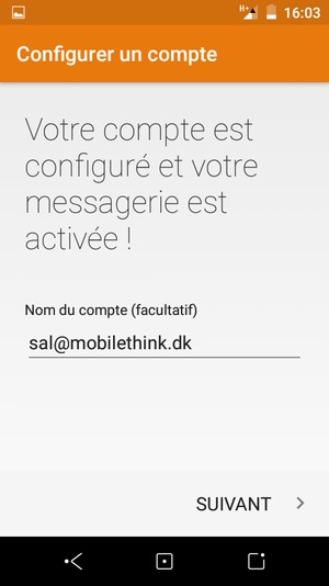 Donnez un nom à votre compte et sélectionnez SUIVANT
