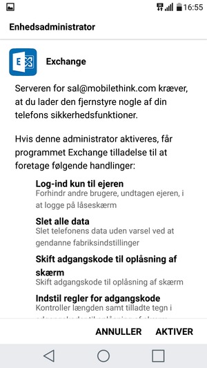 Vælg AKTIVER