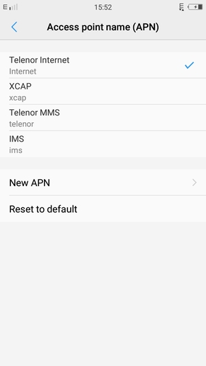 Select Reset to default