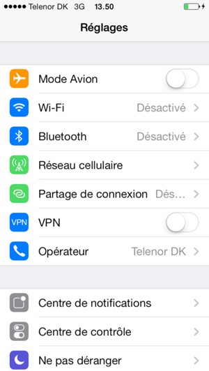 Sélectionnez Réseau cellulaire