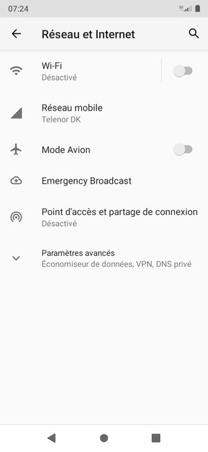 Sélectionnez Réseau mobile
