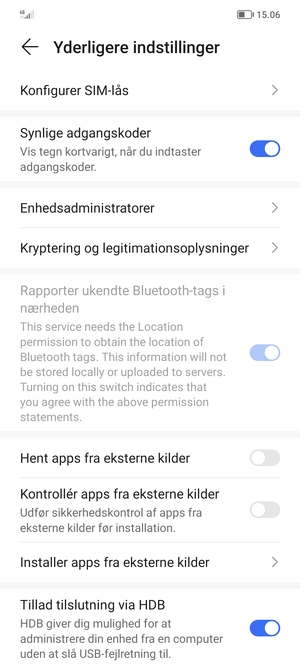 Vælg Konfigurer SIM-lås