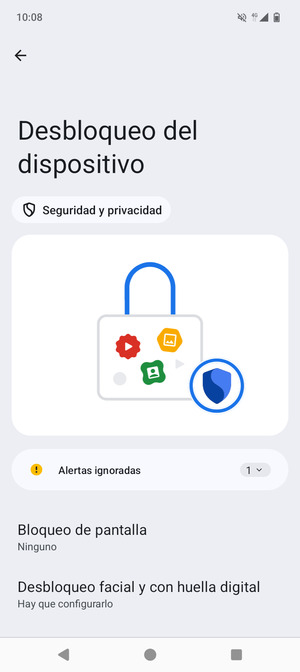 Seleccione Bloqueo de pantalla