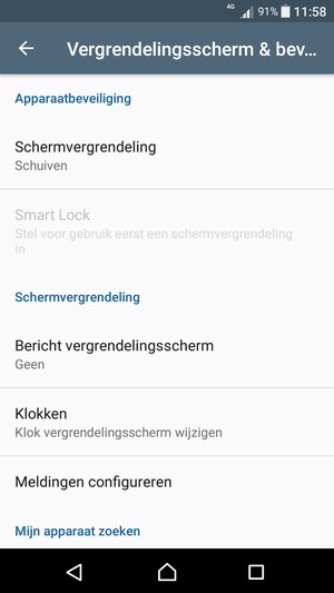 Selecteer Schermvergrendeling