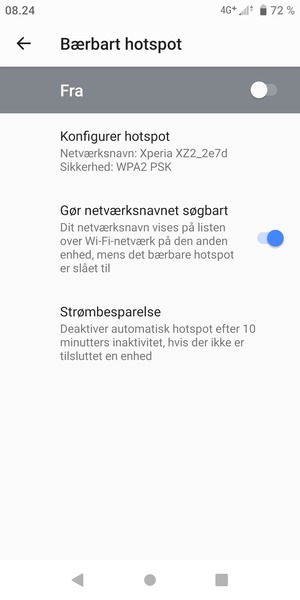 Vælg Konfigurer hotspot