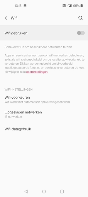Schakel Wifi gebruiken in
