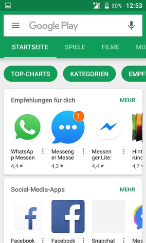 Wählen Sie die Suchleiste