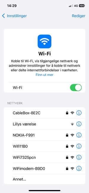 Slå på Wi-Fi