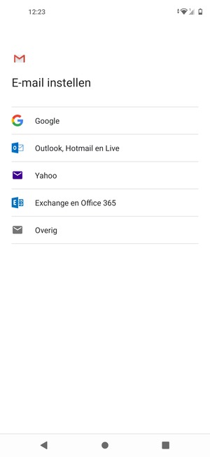 Selecteer Exchange en Office 365